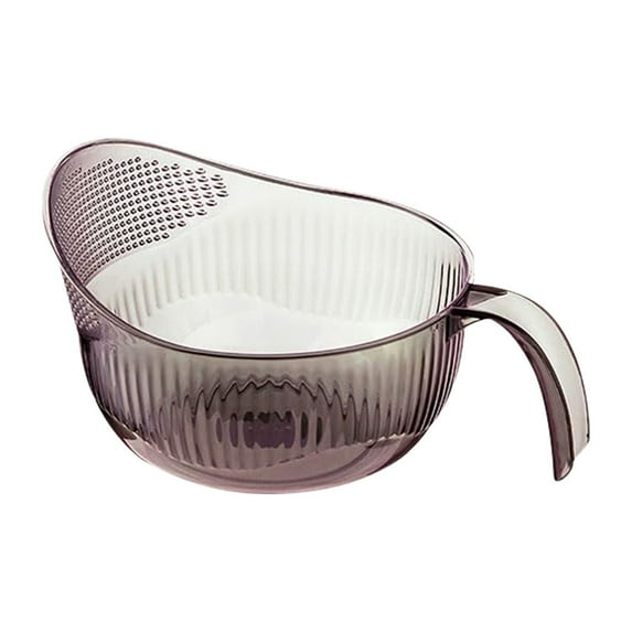 Clearance Sale Kingtowag Washing Basin, Kitchen Multi-Function Rice Washing Spoon Plastic Rice Washing Sieve Rice Washing Basin Drain Basket Fruit Basin Vegetable Washing Basket Rice Gray
