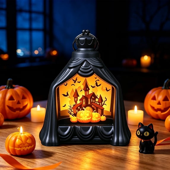 Clearance Sale! LED Flickering Candle Decor, Battery Operated Flameless Wind Lamp Tabletop Ornament for Halloween Indoor Decor