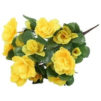 Clearance Sale! Leott Artificial Flowers, Simulated Pendant, Silk Begonia Bush – Artificial Flowers Outdoor Décor – Yellow, 1*Simulation Flower, Yellow