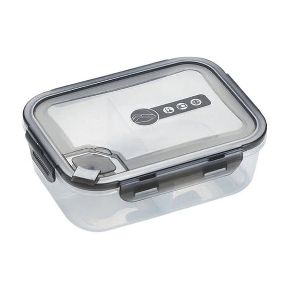Clearance Sale! Leott Food Storage, Bento Rice Bowl, Dietary Preparation Container with 3 Compartments Microwave Sealed Plastic Preservation Box Portable Lunch Box Dressing Grey