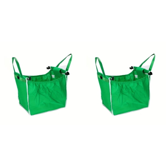 Clearance Sale! Leott Food Storage, the Storage, Foldable Tote Handbag Large Trolley Clip to Cart Grocery Reusable Shopping Bags Food Storage Bags Clip to Cart Supermarket Bags Green 2PC