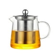 thumbnail image 1 of Clearance Sale! Leott Qaray 18.5 Oz Glass Teapot Heat Kettle with Infuser Stainless Filter Clear Transparent Vase 550Ml Capacity, Teapot, Household Teapot, 1*Kettle, 1 of 9