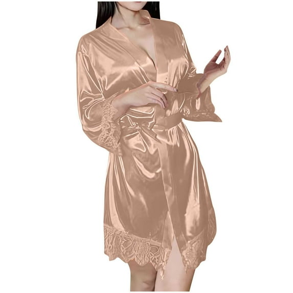 Clearance Sale Lightweight Robe for Women Kimono Robes Short Bamboo Bathrobe Soft Sleepwear Ladies Loungewear Brown L