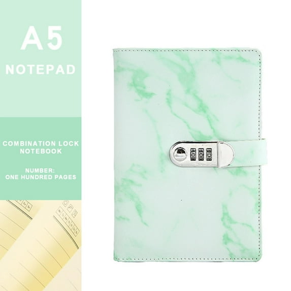 Clearance Sale!Logo Password Creative Student Diary With Lock Notebook Book Stationery Hand Account Notepad,Green A Notebook