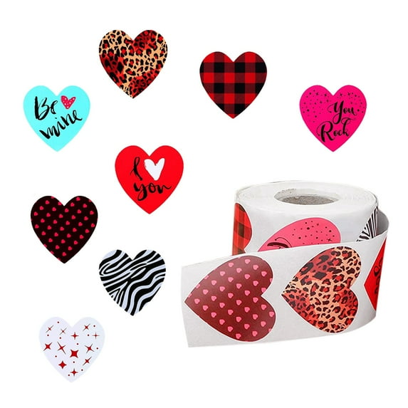 Clearance Sale Love Heart Stickers, 500-Piece Set, Valentine’s Day Tags, Gift and Decor Stickers for Arts & Crafts, Sewing, Scrapbooking, and Gift Wrapping