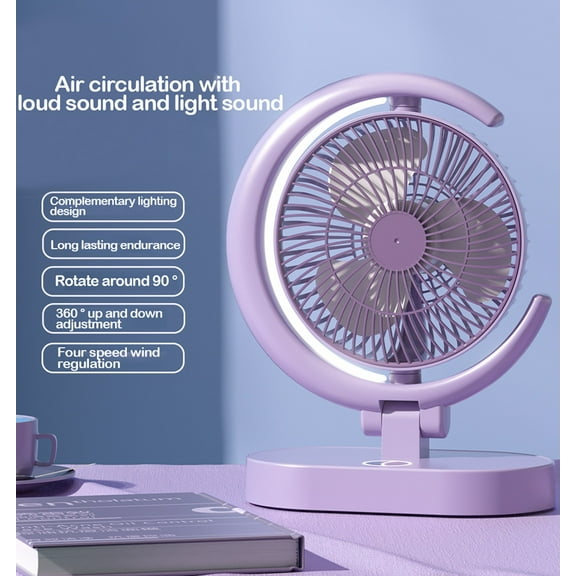 Clearance Sale! Lssam Fan Fan For Bedroom Fans That Blow Cold Air Ventilador Table Fan Silent Simple USB Desk Fan Portable ABS Rechargeable With Light For Bedroom
