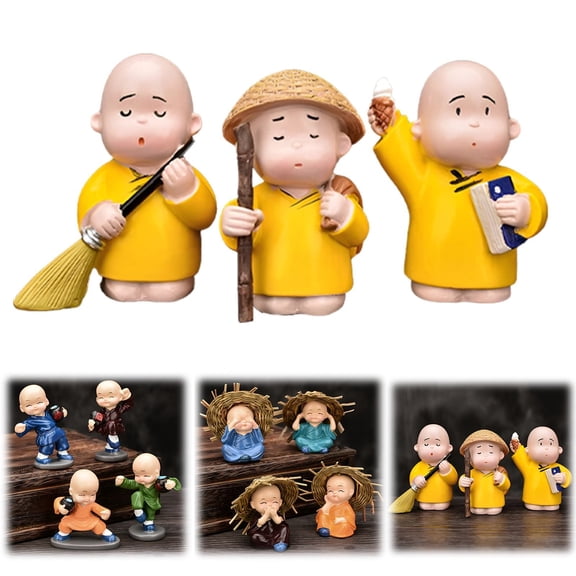 Clearance Sale! Lssam Statues For Home Decor Statue Decor Four Monks Decoration Cute Little Monks Monk Statues Buddha Statues Small Cute Buddha Statues Resin Crafts Decorations
