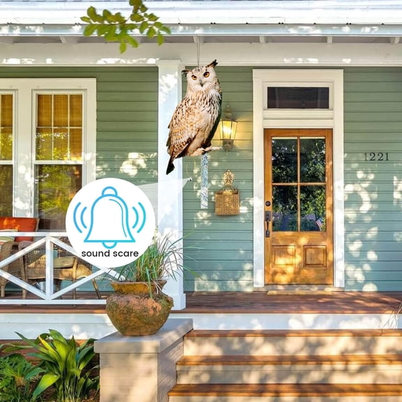 Clearance Sale! Lssam Wall Hanging Hooks Wall Hangers Owl To Keep Birds Owls Bird Scarers Reflective Hanging Bird Decoration Side Printed Owl To Keep Birds From Garden