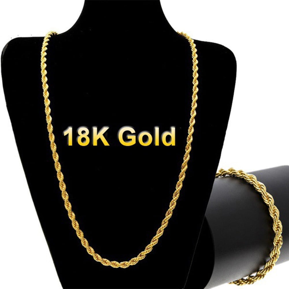 GYOUWNLL Clearance Sale- Male Gold Necklace Gold Brand 18k Men Long Color Chain Jewelry Gothic Necklace Necklaces Pendants