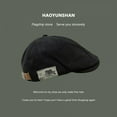 thumbnail image 1 of Clearance Sale! Men Summer Beret Vintage British Solid Color Adjustable Men Beret Hat Painter Hat Black One Size, 1 of 5