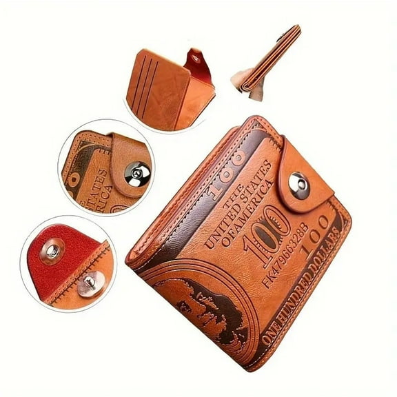 Clearance Sale - Men Us Dollar Bill Wallet Billfold Leather Credit Card Photo Holder - Men Wallet PU Leather Credit Card Photo Holder Bifold Billfold - Leather Bifold Card Holder Wallet Handbag Purse