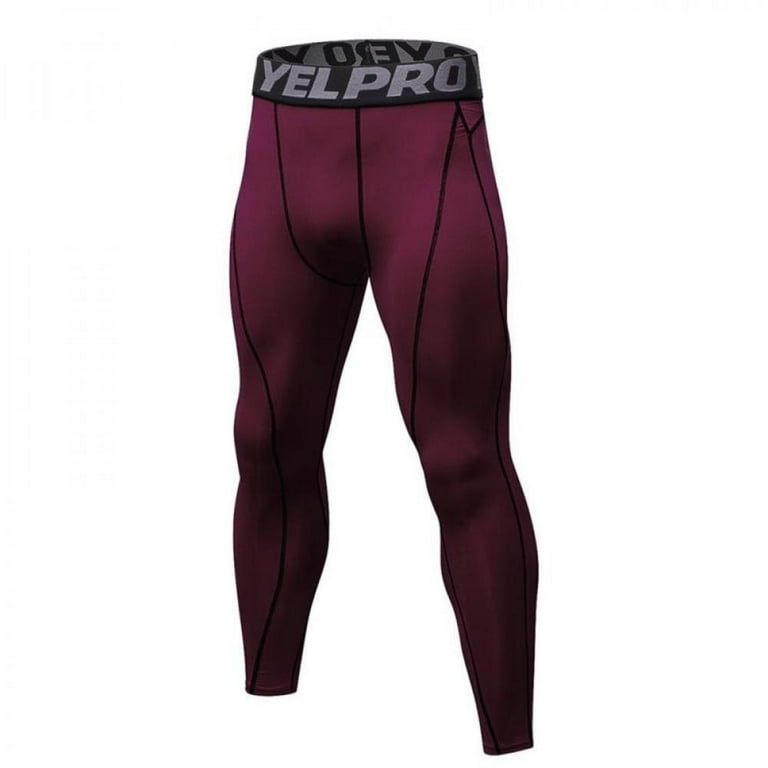 Clearance Sale Men s Compression Pants Baselayer Dry Sports Tights Leggings Wine Red XL