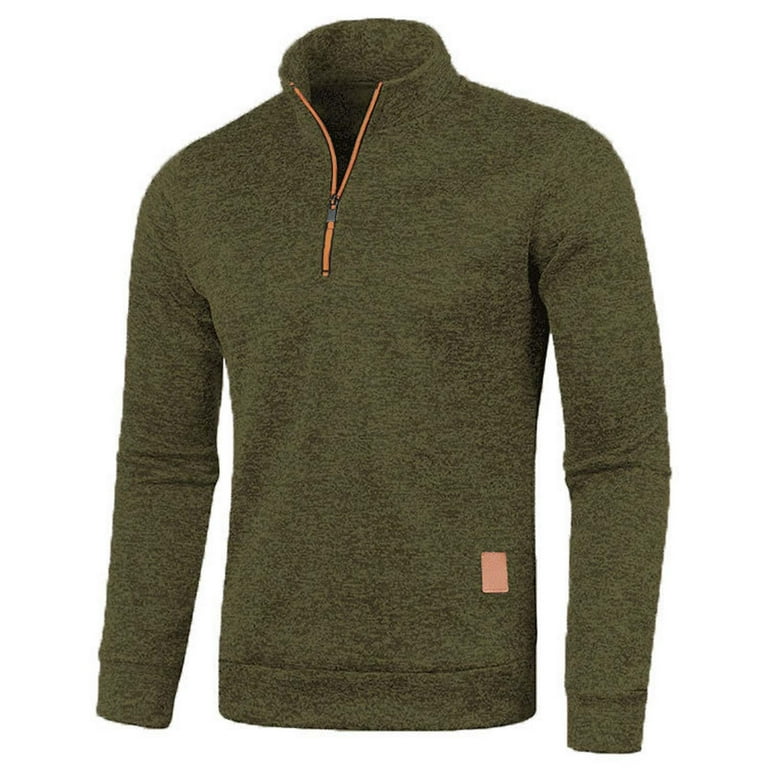Clearance Sale Men s Sweater 1 4 Zip Up Pullover Fall Winter Plain