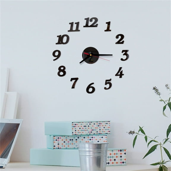3D Diy Roman Numbers Acrylic Mirror Wall Sticker Clock Home Decor Mural Decals