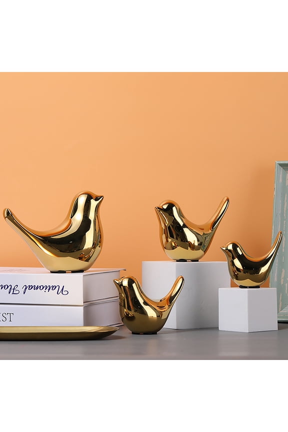 Golden Ceramic Bird Decoration Modern Living Room Home Soft Decoration Desktop