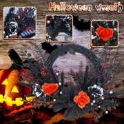 Happy Halloween Front Door Wreath with Playful Halloween Decoration