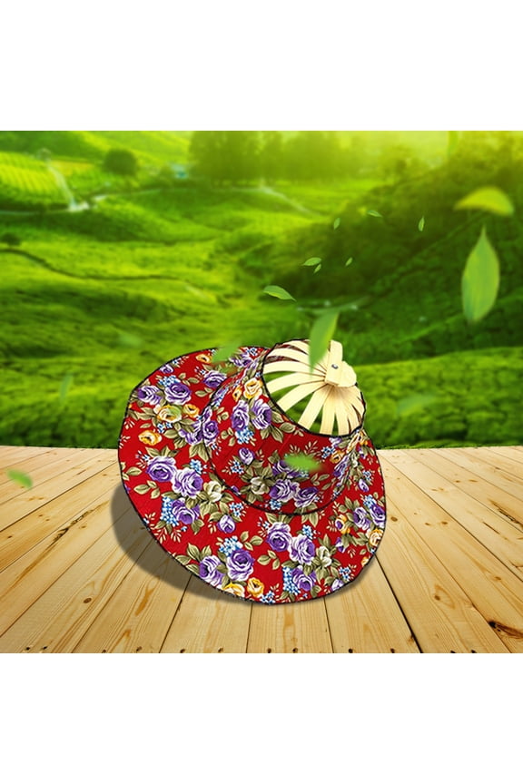 Multifunctional Fashion Bamboo Fan Cap, Foldable and Sun-Shading for Travel