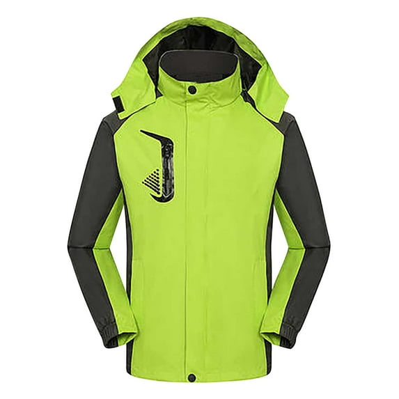 Clearance-Sale Motorcycle Jacket Patchwork Long Sleeve Unisex Plus Size Jacket Waterproof Elastic Breathable Casual Rain Jacket Outdoor Workout Jacket New Fashion(Green,3XL)