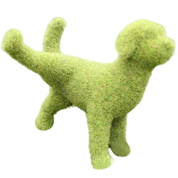 Clearance Sale! Outdoor Courtyard Lawn Green Velvet Dog Ornaments Green Outdoor Garden Flocked Green Puppy Statue Art Sculpture for Patio Yard Decoration