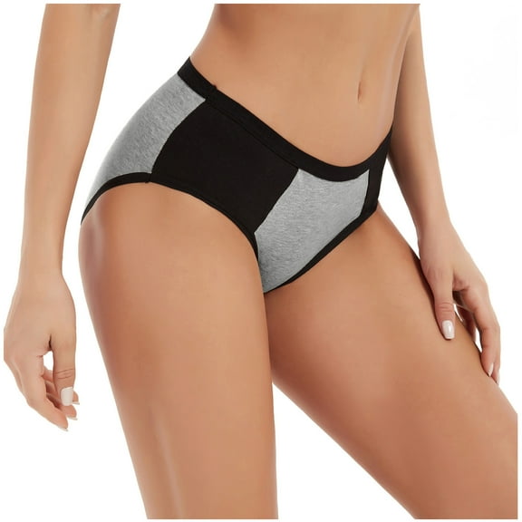 Clearance Sale! Panties for Women Cotton Color Underwear Women Underpants Solid Bikini Briefs Patchwork Womens Panties Grey Xl