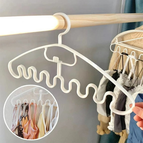 Pattern Hanger Multifunctional Sorcery Pattern Stackable Hanger 8 Slots Non Slip Stackable Savers Closet Organization Hangers For Bra Top Camisole,White Household Hooks