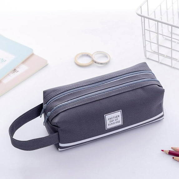 Clearance Sale!Pencil Case Large Capacity Pencil Pouch Student Stationery Pen Bag,Gray Pencil Case