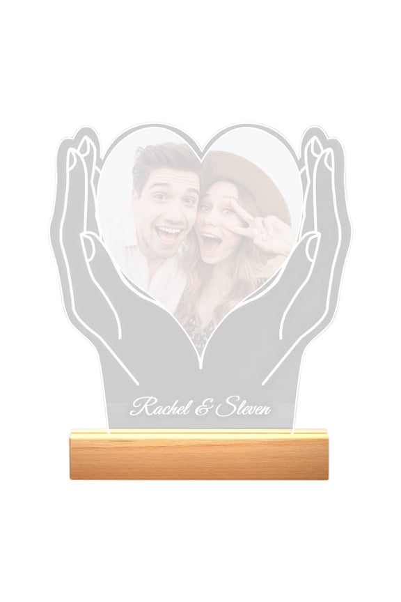 Clearance Sale Personalized Acrylic Night Light with Custom Photo – Romantic LED Picture Frame for Couples, Anniversary, Wedding, Valentine's Day Gift for Him & Her