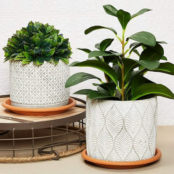 Clearance Sale - Plant Saucer, Plant Trays for Pots Heavy Duty Round Plastic Plant Saucers for Indoors Outdoors, Flower Pot Drip Trays, Plant Water Catcher Tray, Brown Flower Plant Pot Saucer