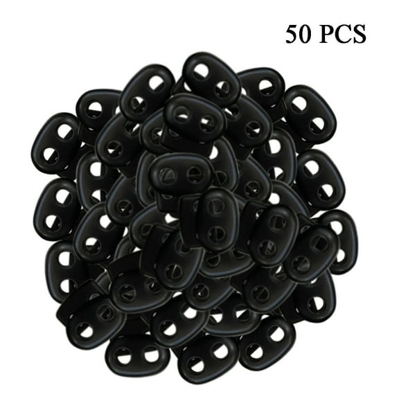 Clearance Sale!Plastic Cord Lock End Toggle Double Hole Spring Stopper Fastener Slider Toggles, Household Hooks