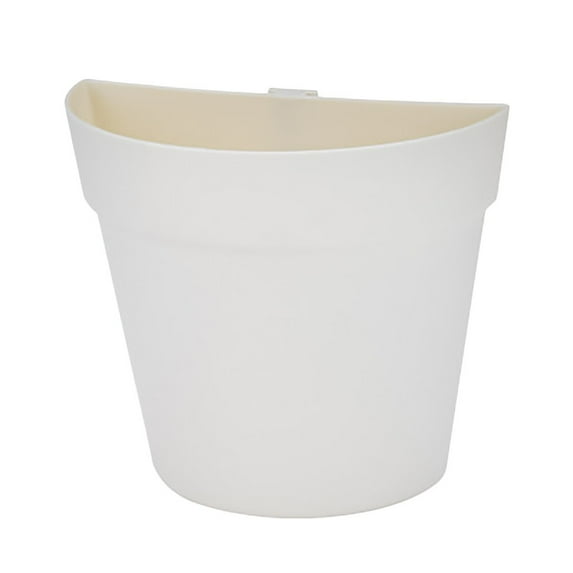 Clearance Sale - Plastic Large Hanging Planters for Outdoor Plants - 6.4" x 5.8" Flower Pots, Wall-Mounted Plants, Railing Planter Boxes Outdoor, Over The Garden Wall w/ Drainage Hole, Outdoor Planter