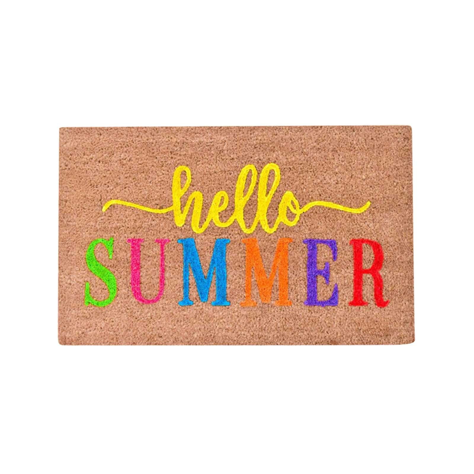 Clearance Sale Promotion Hello Summer Doormat Non-Slip Seasonal Coir ...
