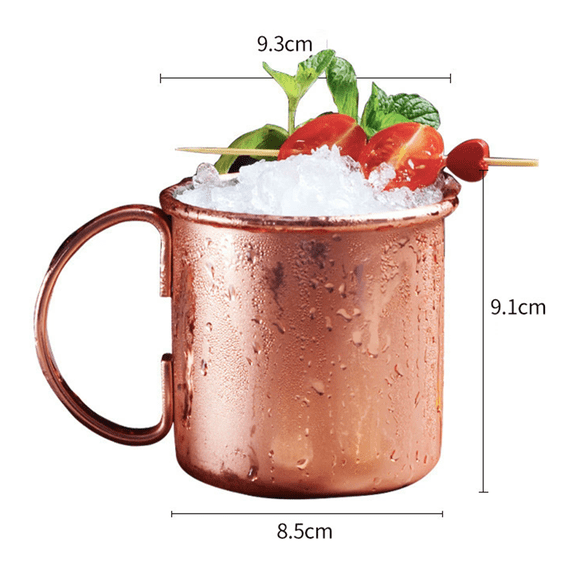 Clearance Sale | Pure Copper Mug for Coffee, Beer, and Cocktails with Rolled Rim, Straight Body Design, Bronze