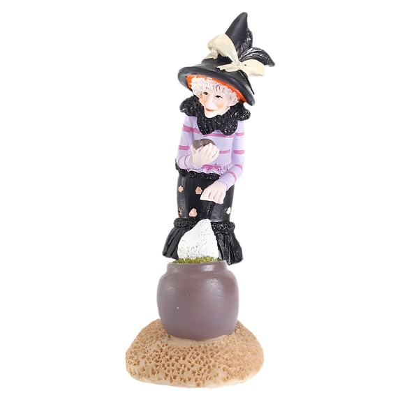 Clearance Sale | Resin Halloween Witch Doll Statue, Charming Tabletop Figurine for Home Desktop Decor, F
