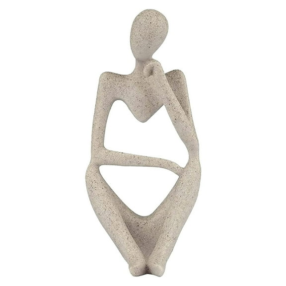 Clearance Sale!Resin Thinker Statue Style Decoration,Sandstone Abstract Sculptures Collectible Figurines for Home Decor Modern Office Shelf Desktop