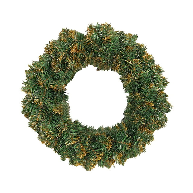 Clearance Sale Rongxk 1X Wreath Desktop Ornament 30X30Cm Gold and Silver Powder Christmas Wreath