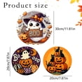 thumbnail image 1 of Clearance Sale | Round Wooden Halloween Door Sign with Trick or Treat Design, Retro Pumpkin Welcome Logo for Porch and Garden, 1 of 9