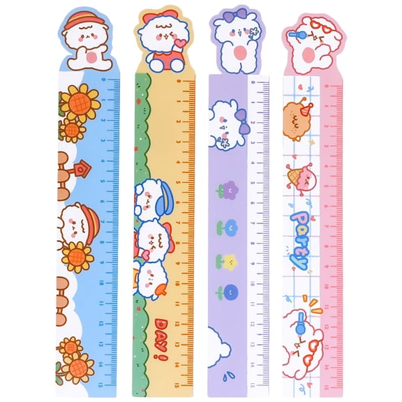 Clearance Sale! Ruler 1Pc Cute Cartoon Stationery Ruler 12 Inch Measuring Ruler With Inches And Metric