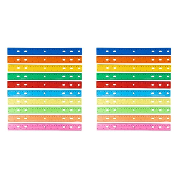 Clearance Sale! Ruler 30Cm 2 6-Pole Plastic Rulers 12 Inch Measuring Ruler With Inches And Metric