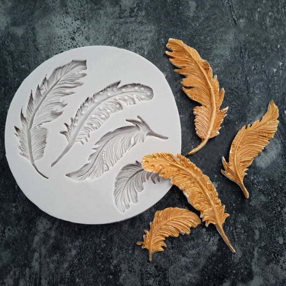 SUOKL Fondant Molds Silicone Feather Fondant Mould Cake Animal Birds Plume Chocolate Baking DIY Mold