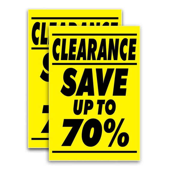 Clearance Sale Save Up To 70 (24" X 36") Vinyl Decal Only (Pack of 2) |Sign|Sticker|Poster