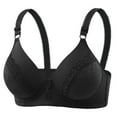 thumbnail image 1 of Seamless Comfort Bras For Women, Non-Wired Support, Flexible Underband, Lightweight Everyday Wear, Wide Shoulder Straps Black 42B Size, 1 of 6
