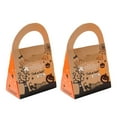 thumbnail image 1 of Clearance Sale | Set of 2 Halloween Triangular Candy Gift Bags with Handles, Pumpkin and Spiderweb Designs for Party Favors, 1 of 8