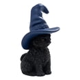 thumbnail image 1 of Clearance Sale! Set of 3 Resin Halloween Cat Figurines, Witch Hat Moon Pumpkin Tabletop Decor Collection, 1 of 5