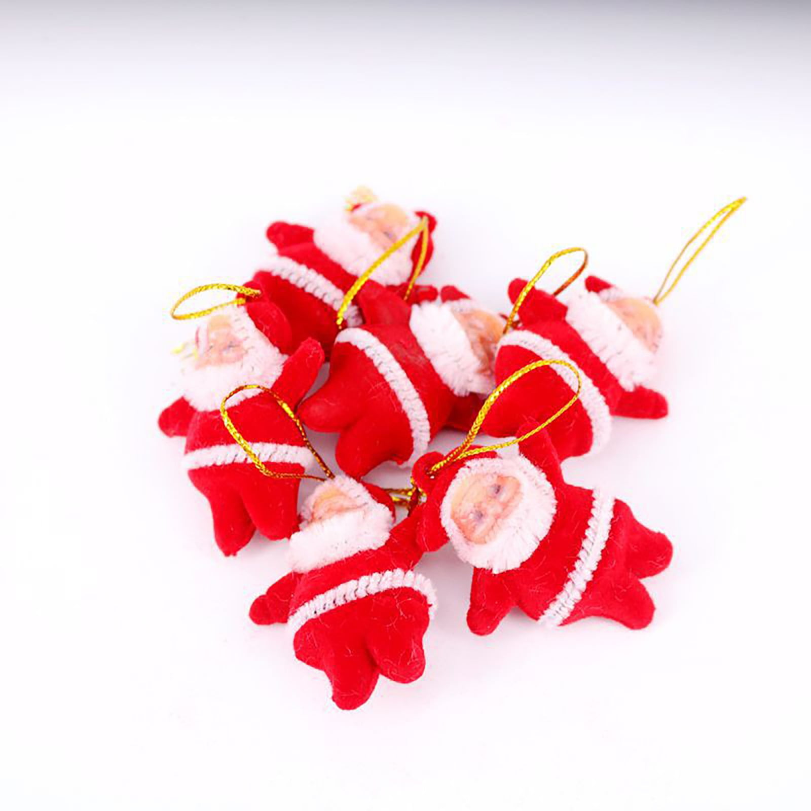 Clearance Sale! Set of 6 Cute Mini Santa Pendants Christmas Tree