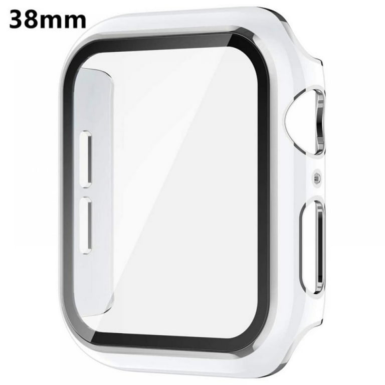 Clearance Sale Silver Edge White Bumper Full Coverage HD Clear Protective  Film Cover for Women Men Apple Watch 38mm Series 2/3