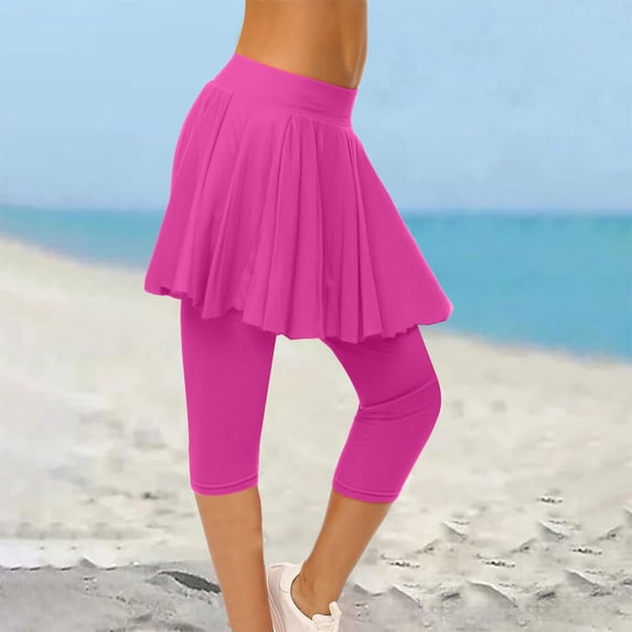 Clearance Sale!! Skirted Legging for Women, Yoga Legging with Skirts &Women Tennis Leggings Clothes Skirted Leggings for Women 2025 Tennis Skorts Gym Tennis Yoga Legging with Skirts Hot Pink Xxl