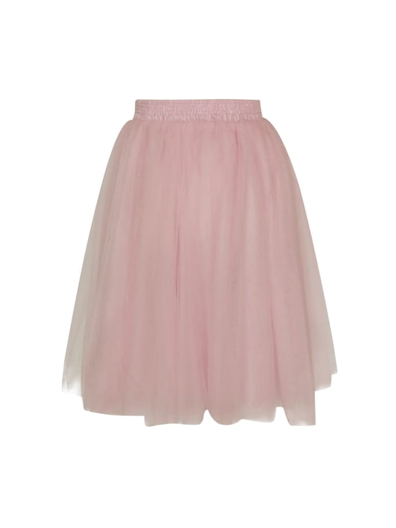 Skirts for Women Solid Color Womens High Quality Pleated Gauze Knee Length Skirt Adult Dancing Skirt Skirt Midi Fit And Flare Daily Formal Elegant A-Line Swing Hem Pleated Skirt