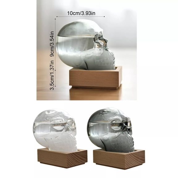 Clearance Sale | Skull-Shaped Storm Glass Weather Predictor with Barometer, Creative Desktop Decor for Home Office Gift, Clear