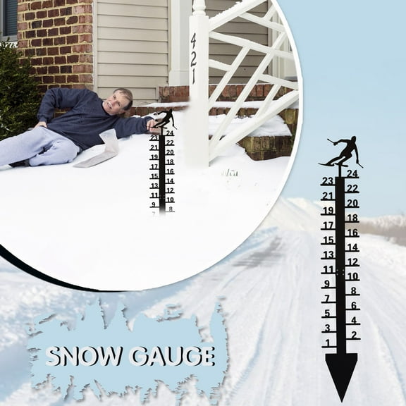 Clearance Sale!Snow Garden Metal Snow Ruler Snow Measuring Ornaments Measuring Instrument Snowmobile Outdoor Snowflake Measuring Instrument Home Decor, Measuring Ruler