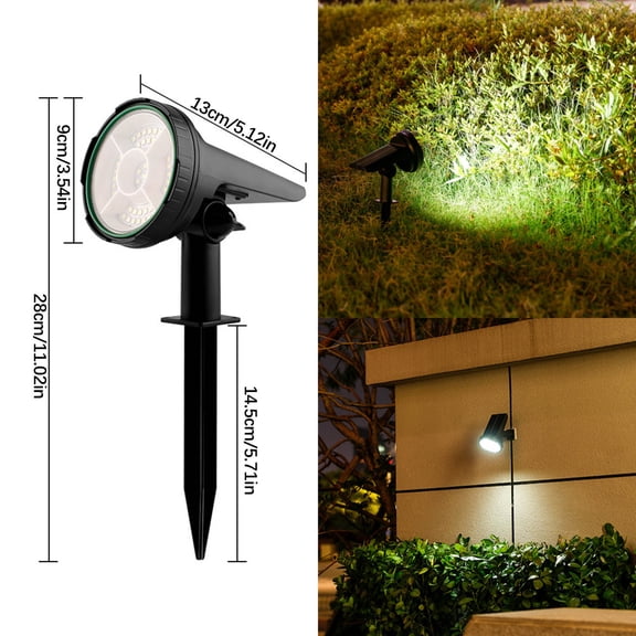 Clearance Sale! Solar Spot Lights Outdoor Waterproof Landscape Spotlights, High-Capacity Battery, Auto On/Off Solar Powered Smart Light Control Lights for Outside Pathway, Yard, Garden, Walkway